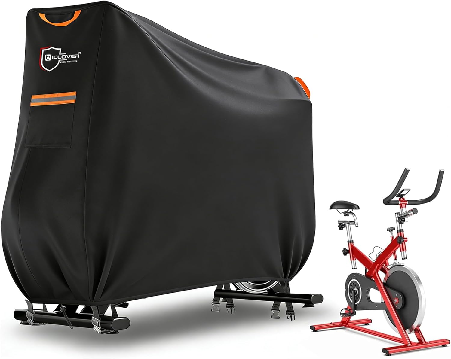 IC ICLOVER Exercise Bike Cover - 600D Upright Bicycle Protective Covers Waterproof & Dustproof, Stationary Bike Storage for Peloton, Schwinn, NordicTrack, Echelon, Recumbent, for Indoor & Outdoor Use