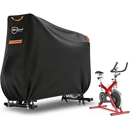 IC ICLOVER Exercise Bike Cover - 600D Upright Bicycle Protective Covers Waterproof & Dustproof, Stationary Bike Storage for Peloton, Schwinn, NordicTrack, Echelon, Recumbent, for Indoor & Outdoor Use