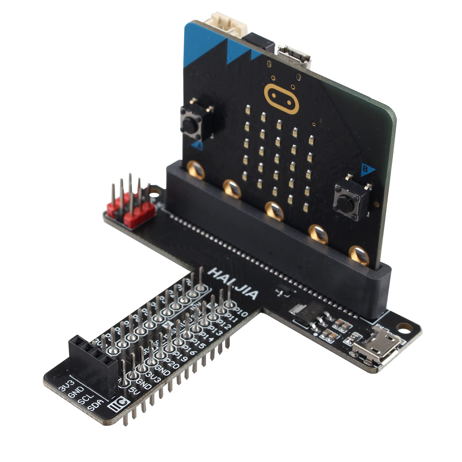 HALJIA T-type GPIO Expansion Board For BBC Micro:bit T Adapter Breakout Board Programmable STEM Educational Learning Kit Compatible With BBC Micro:bit V2, V1 Controller Board (Without Micro:bit - View #10