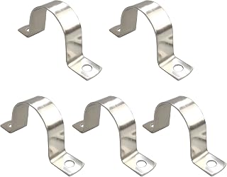 3 1/2 Inch Pipe Strap 304 Stainless Steel Conduit Strap 2 Hole Heavy Duty Strap Clamp for Tube Pipe or Wire Cord Installation(89mm 5pcs)