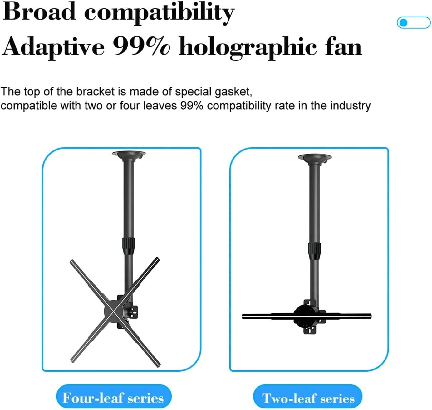 3DHologramFan, 3D Advertising Display Adjustable Extendable 15.5 to 24In Holographic Fan Machine Projector Ceiling for Shop/Bar