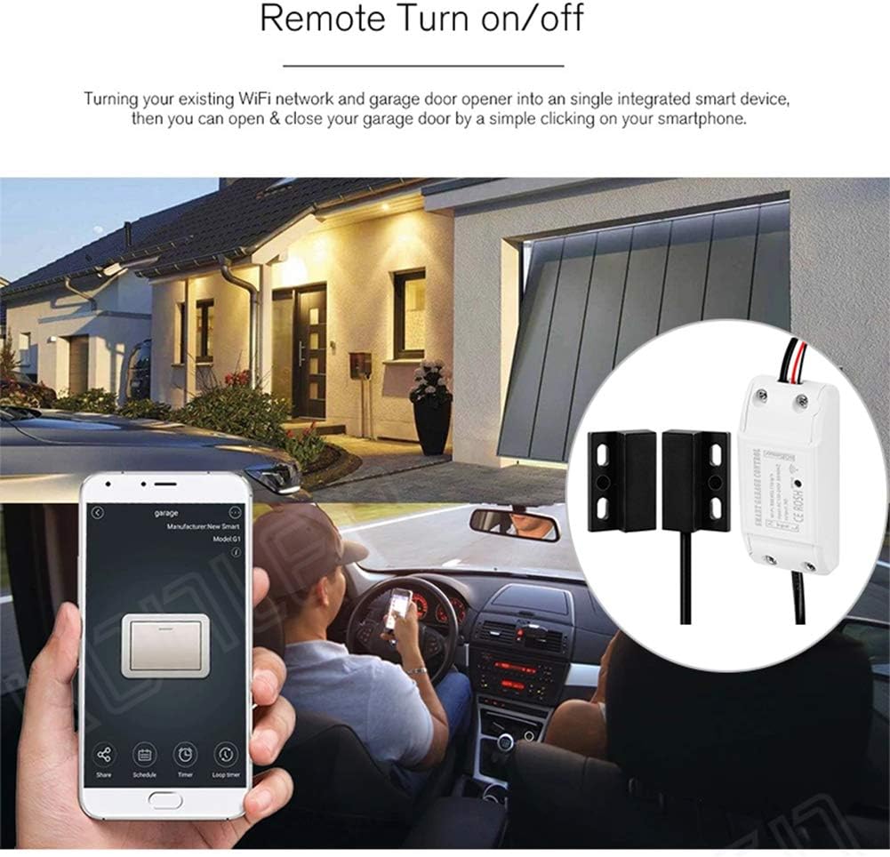 Remote control of garage door via smartphone app