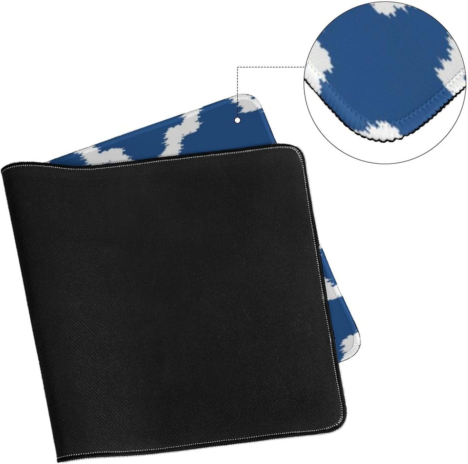 Desk Pad Large Mouse Pads, White & Navy Blue Quatrefoil Pattern Desk Mat for Computer Laptop & Gaming Desk Mousepad Writing Mat for Gamer,Office & Home 16 x 30inch