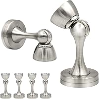 Vista 22 de KOLAKO Topes de puerta, topes magnéticos de puerta, color blanco, soporte de pared cepillado, soporte de puerta magnético moderno, protector