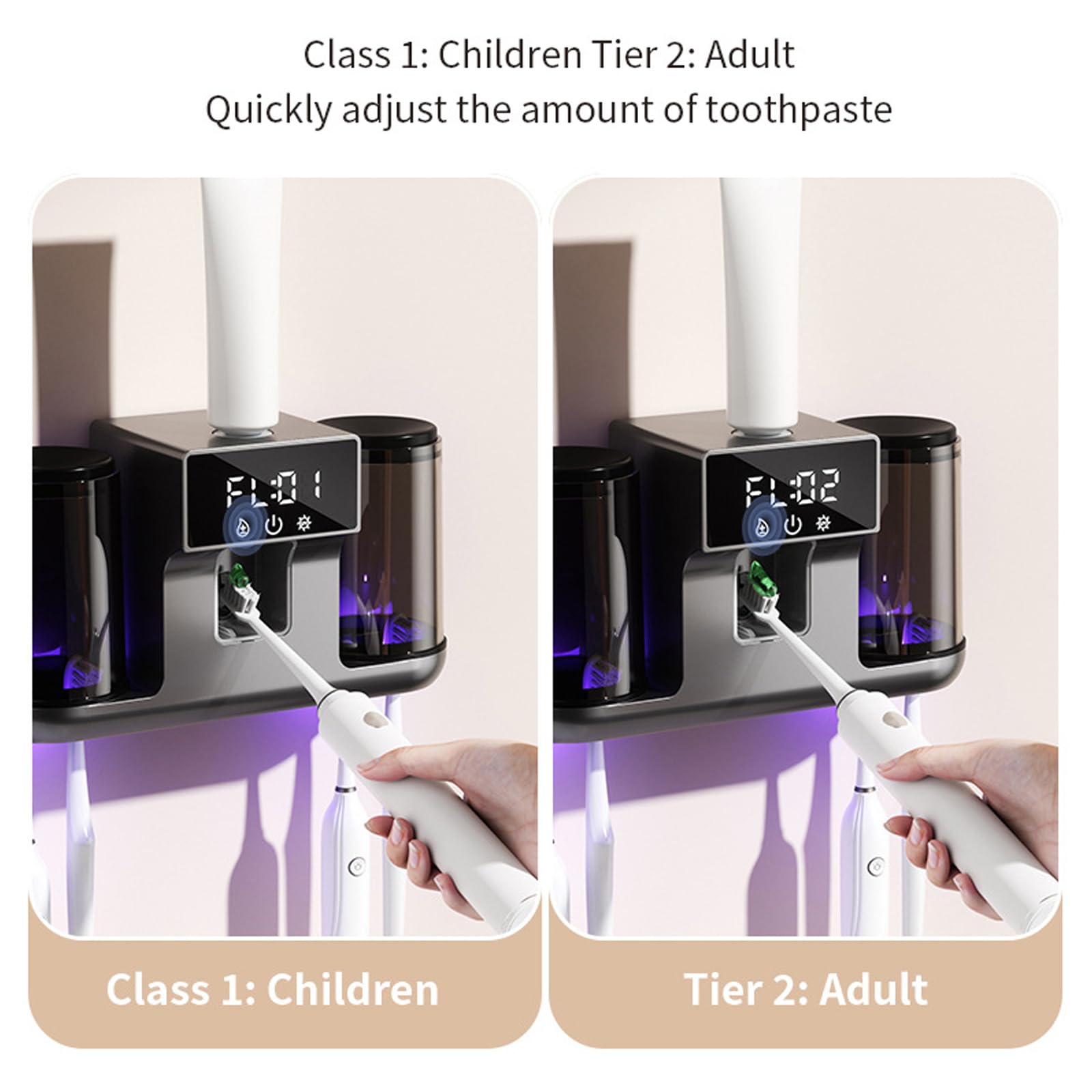 Soporte para cepillos de Dientes de Almacenamiento Cubierto con dispensador de Pasta de Dientes, Organizador de baño montado en la Pared para hogar, Soporte para cepillos de Dientes montado en la