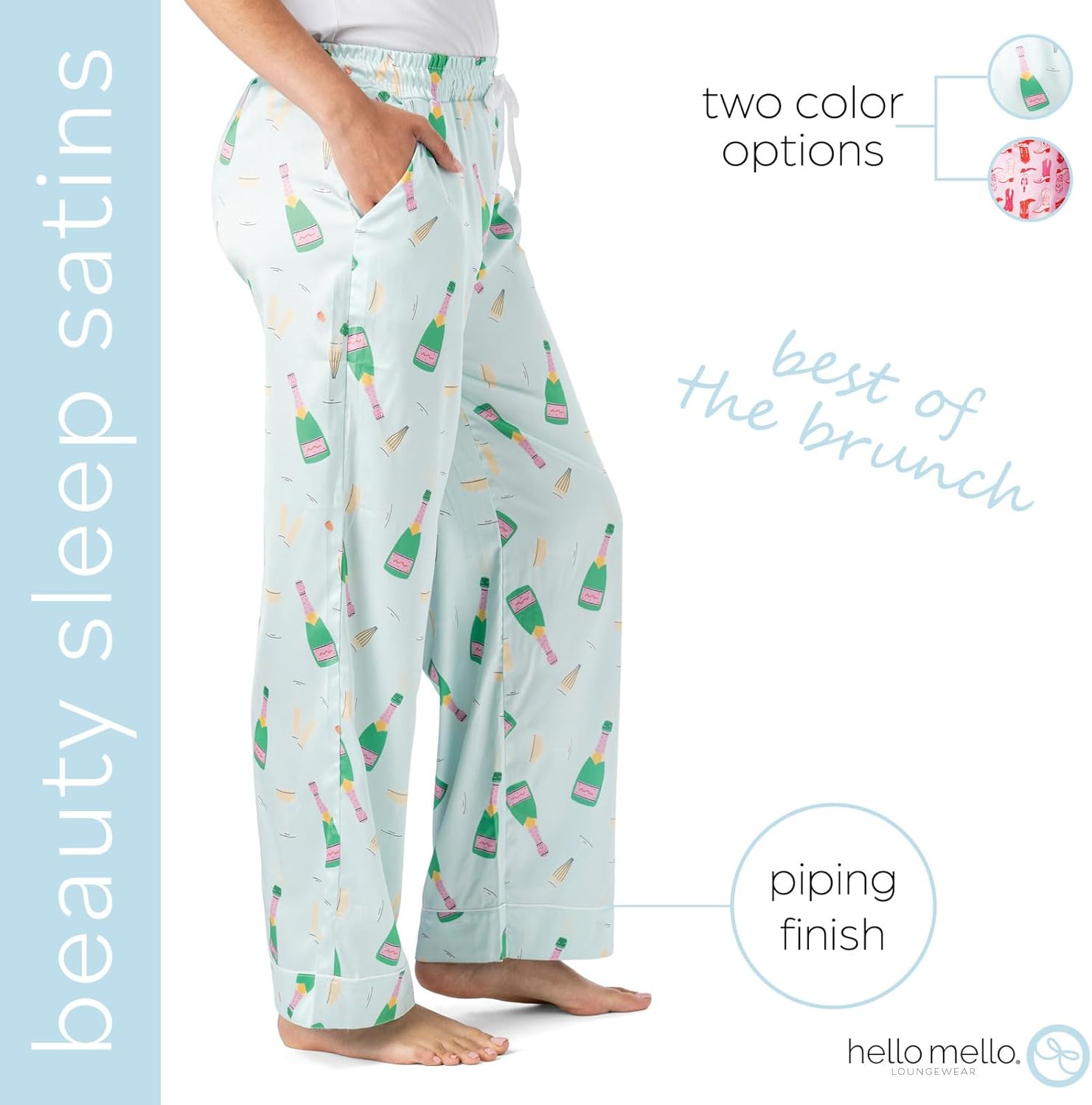 Hello Mello Beauty Sleep Satin Pajama Pants Lounge Pajama Bottoms For Women, Girls - Image 4