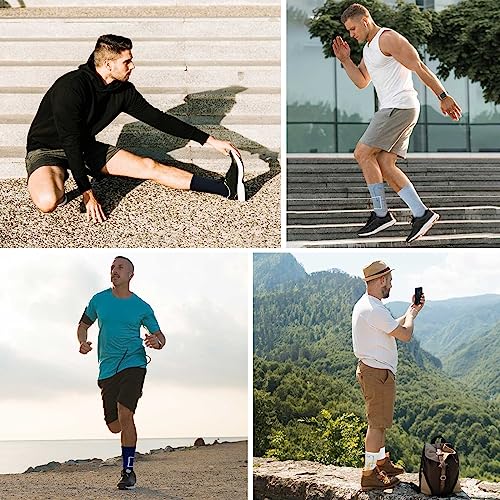 PUTUO Sportsokken Heren Katoenen Hardloopsokken: Sport Sneakersokken Heren Lange Atletische Sokken voor Hardlopen Wandelen Tennis 4 Paar - Afbeelding 8