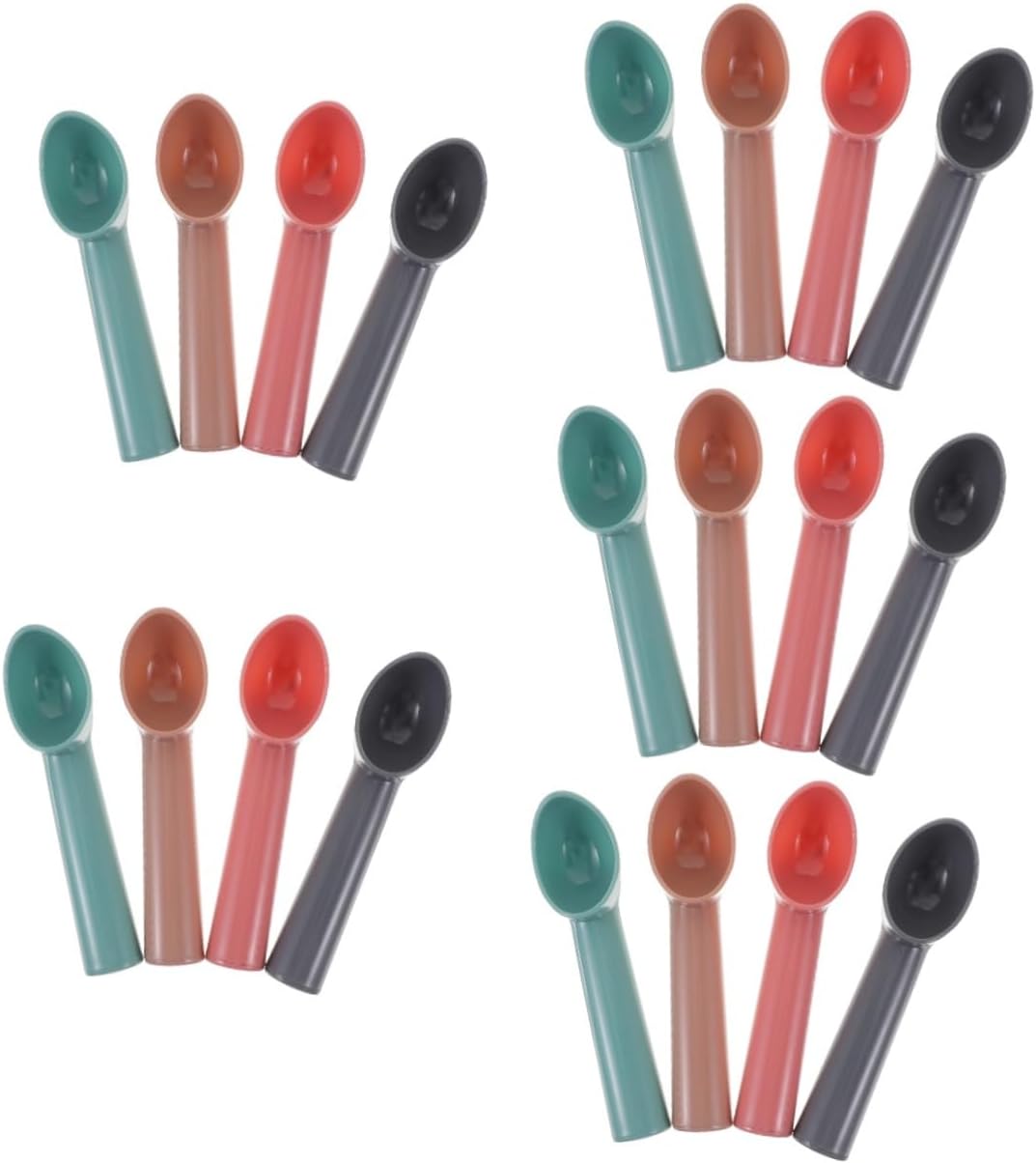 20pcs Portable Ice Cream Scoops Versatile Dessert Spoons for Melon Balls Ice Cream and Fruits Smooth Edges Easy to Clean Includes Grey and Colors