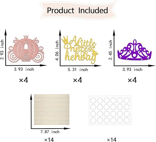 Miniatura 2 de A Little Princess is on her Way - Palitos de centro de mesa, decoraciones de fiesta de baby shower, decoración de fiesta de baby shower, corona de
