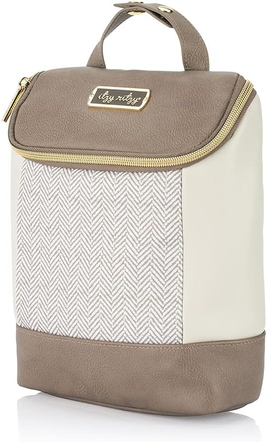 Itzy Ritzy Backpack + Bottle Bag, Vanilla Latte Boss Plus