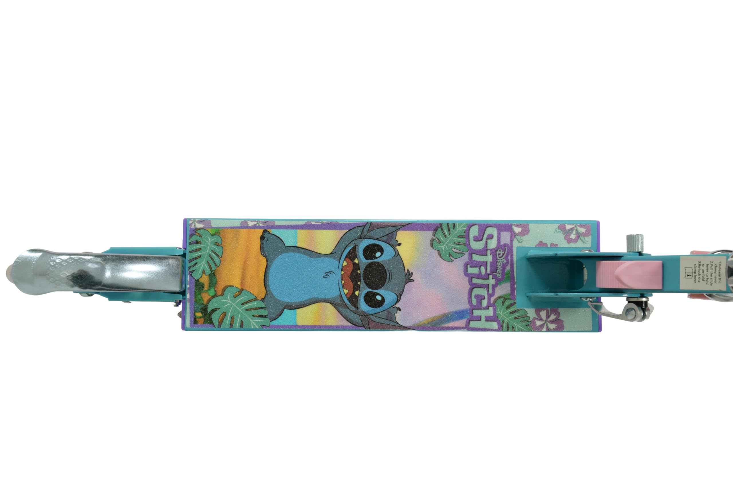Stitch - Patinete Infantil para niñas y niños, Plegable, para niños y niñas, Patinete Iluminado Ajustable, Ruedas iluminadas, 58 x 30 x 80 cm