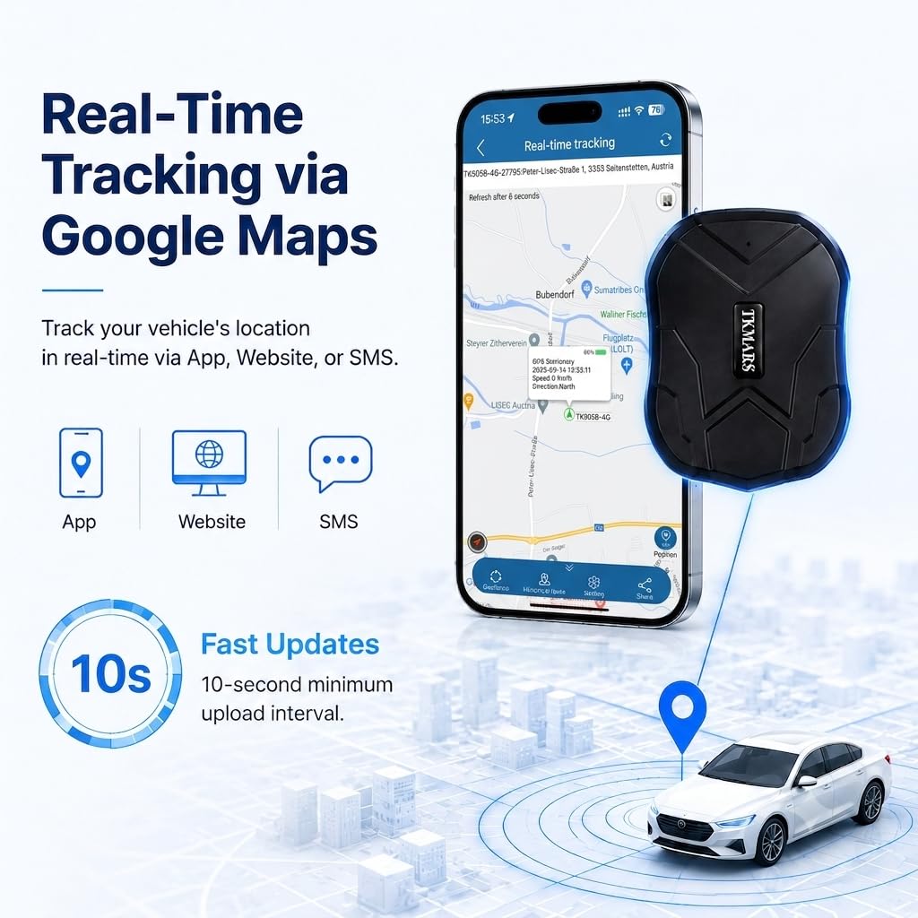 Traceur GPS 2G TK905 Voiture/Moto/Camion - Tracker GPS Suivi Temps Réel, Batterie 5000mAh Étanche IP67, Aimant Puissant, Alarme SMS/APP, Traqueur sans Abonnement