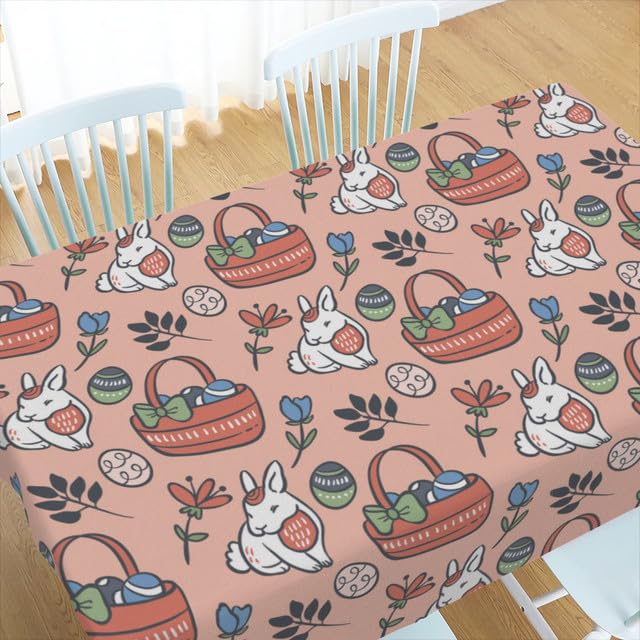 Tovaglie Pasquali Monouso - Design Con Tulipani E Coniglietti, Impermeabili, 4 Pezzi - Foto 2