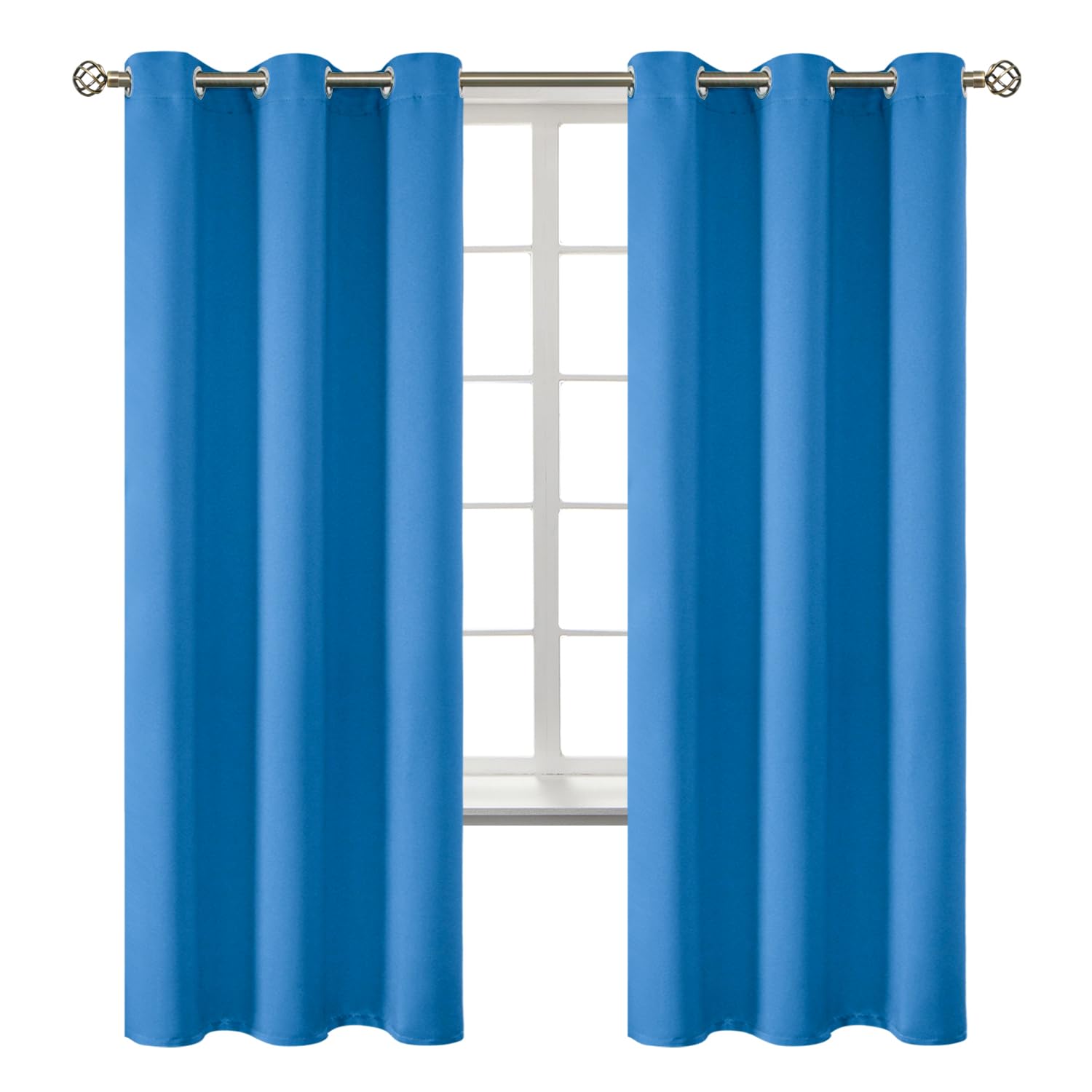 BGment Classic Blue Blackout Curtains for Bedroom 72 Inch Long - 2 Panels