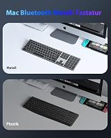 OMOTON Alumínium Bluetooth Billentyűzet Vezeték Nélküli Mac Kompatibilis Ergonomikus 5