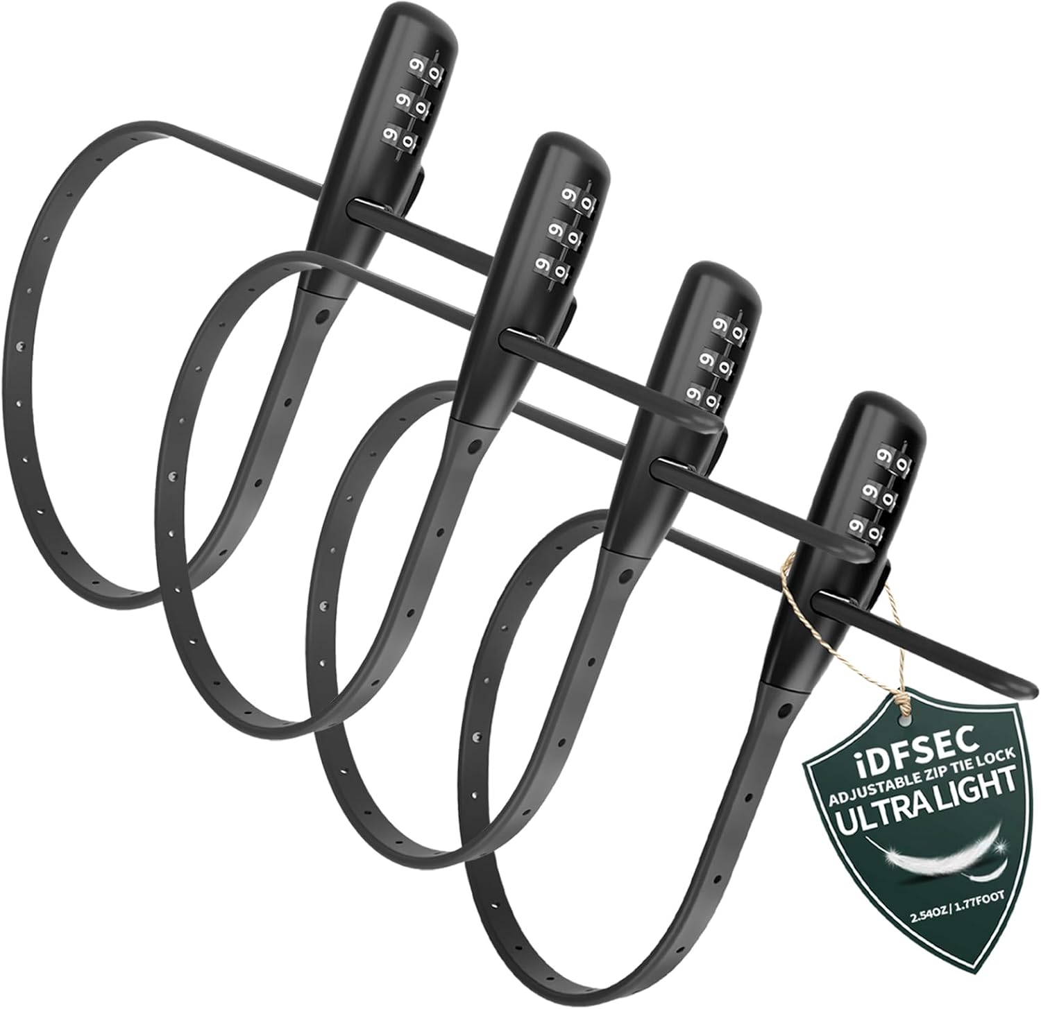 Zip Tie Lock: Adjustable Cable Lock with Stainless Steel Core (4/Pack) – iDFSEC