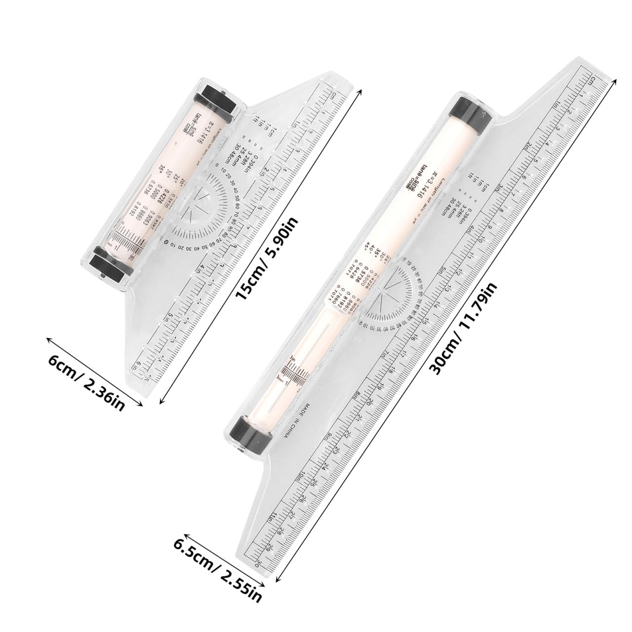 NUOBESTY 5 Sätze Zeichen Design Lineal Rolllineal Metrisch Professionelles Zeichenlineal Parallelrolle Funktionales Zeichnen Paralleles Rolllineal Mess Rolllineal Aus 2 Stück * 5