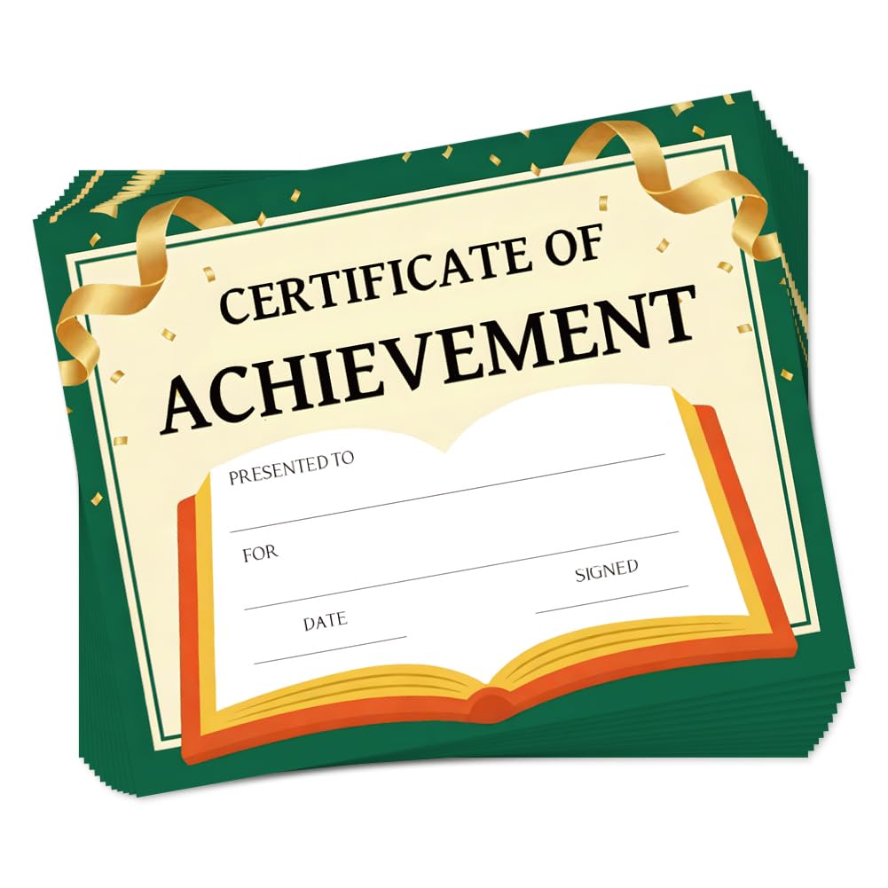 TNKBREEZE 30Pcs Blank Award Certificates Book Personalized Certificates for Preschool Office Competiton Ribbon Certificate Paper for Awards Graduation Diploma 25x20cm Sports Achievements