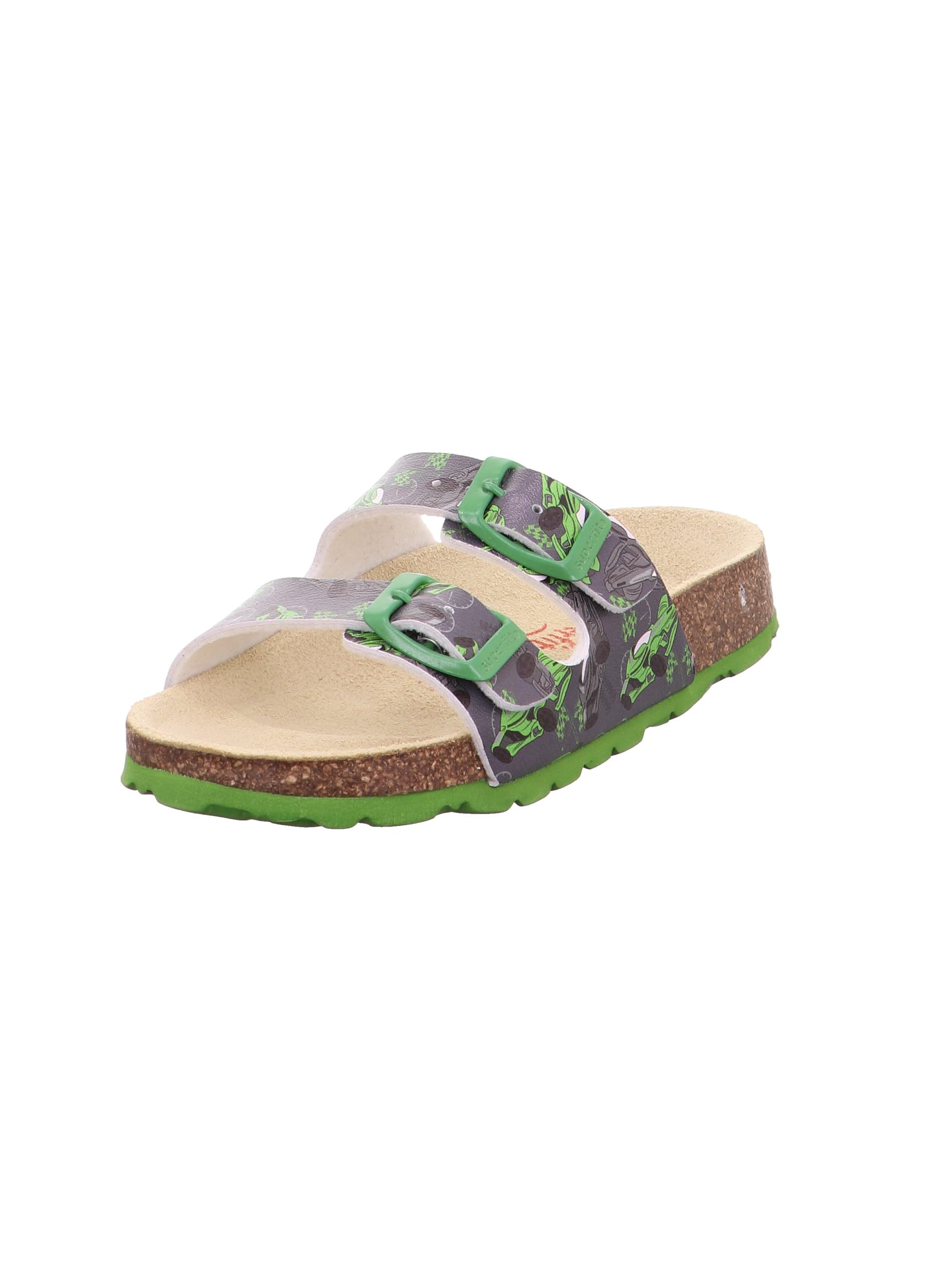 Superfit FUSSBETTPANTOFFEL, Mule, GRAU/GRÜN 2050,