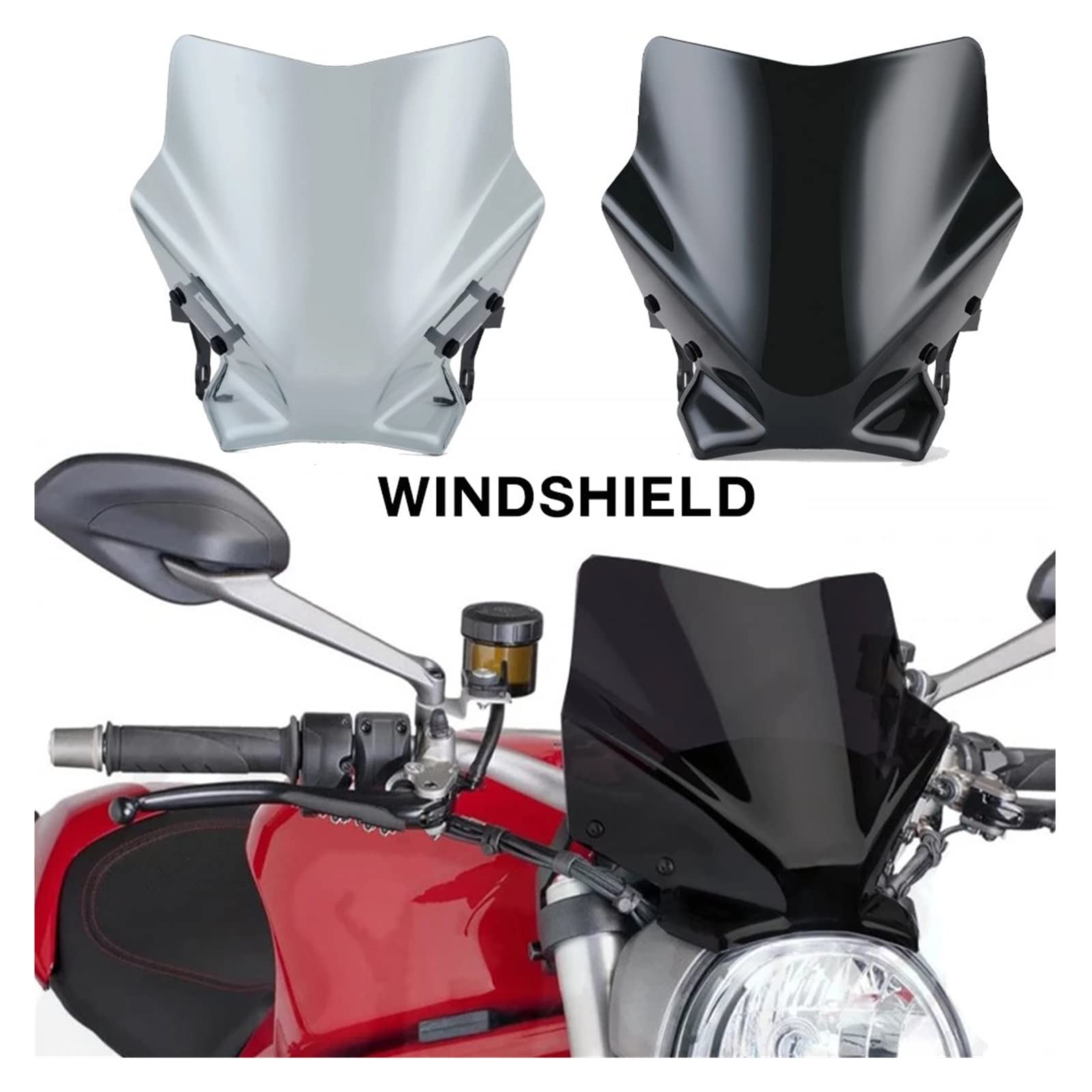Spojler przedłużający szyba przednia Pasuje do 1200S 1200R 2014-2020 pasuje Monster 797 2017-2020 motocyklowa szyba przednia wiatr Deflektor motocykla(Black)