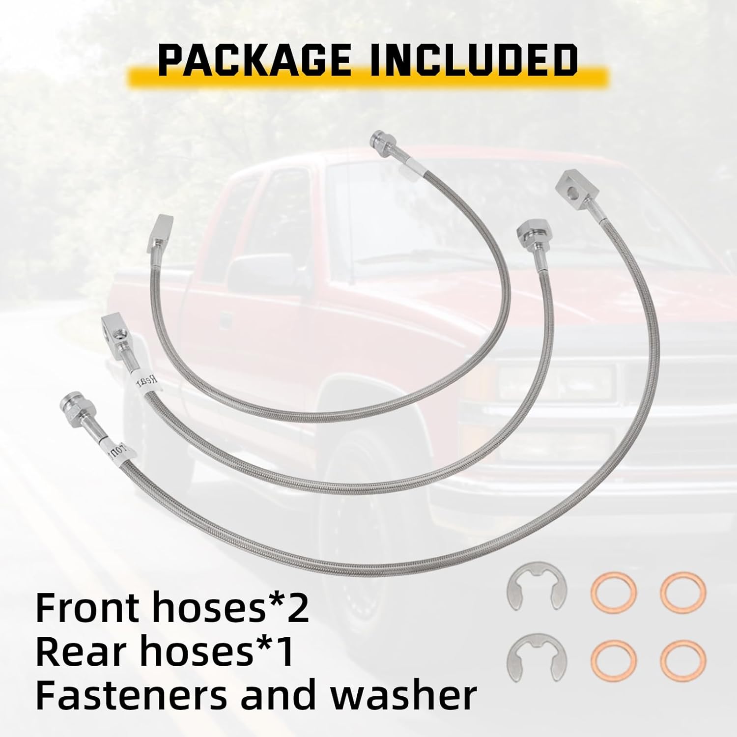 AUTOVIC Stainless Brake Hose Line Kit for 1989-98 Chevy GMC K1500 K2500 4WD 4" Lift