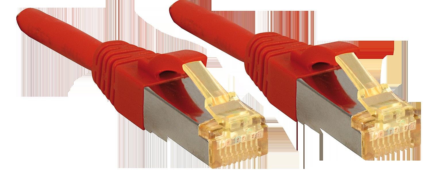 LINDY Cat.7 S/FTP Network Cable, Copper, LSOH, 600MHz, Red, 0.3 m