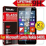 Lumia 640 XL Glass Screen Protector, [2 Pack] AnoKe(0.3mm 9H 2.5D) Best Tempered Glass Screen Protector Film Shield Guard For Microsoft Lumia 640 XL Glass 2Pack