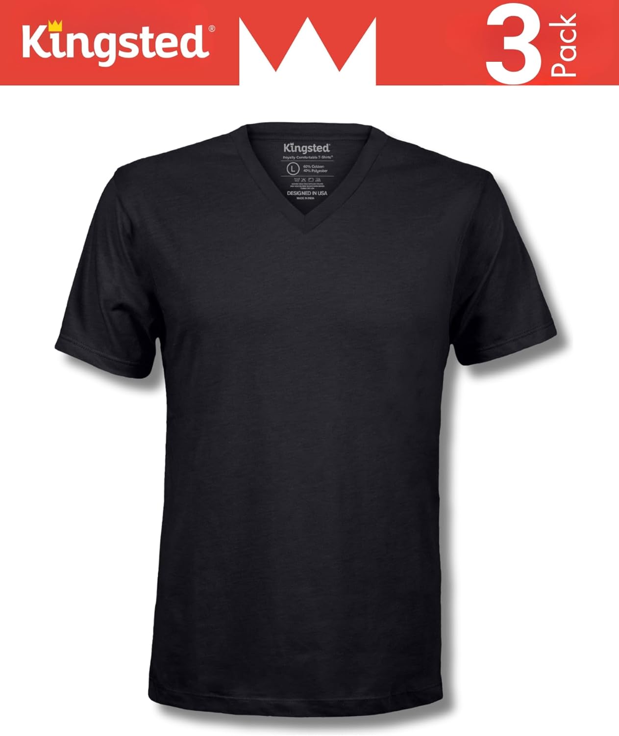 Kingsted V-Neck T-Shirts for Men - Royally Comfortable - Super Soft Premium Fabric - Well-Crafted Classic Fit - Bundle & Save - Image 5
