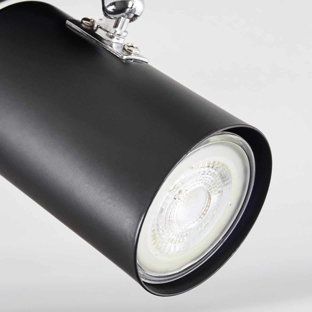 HOFSTEIN Deckenleuchte Gesteira, 8-flammige Deckenlampe aus Metall in Schwarz/Chromfarben, Leuchte im modernen Design mit verstellbaren Schirmen, GU10, Esszimmer, Wohnzimmer, Küche, Schlafzimmer, Flur