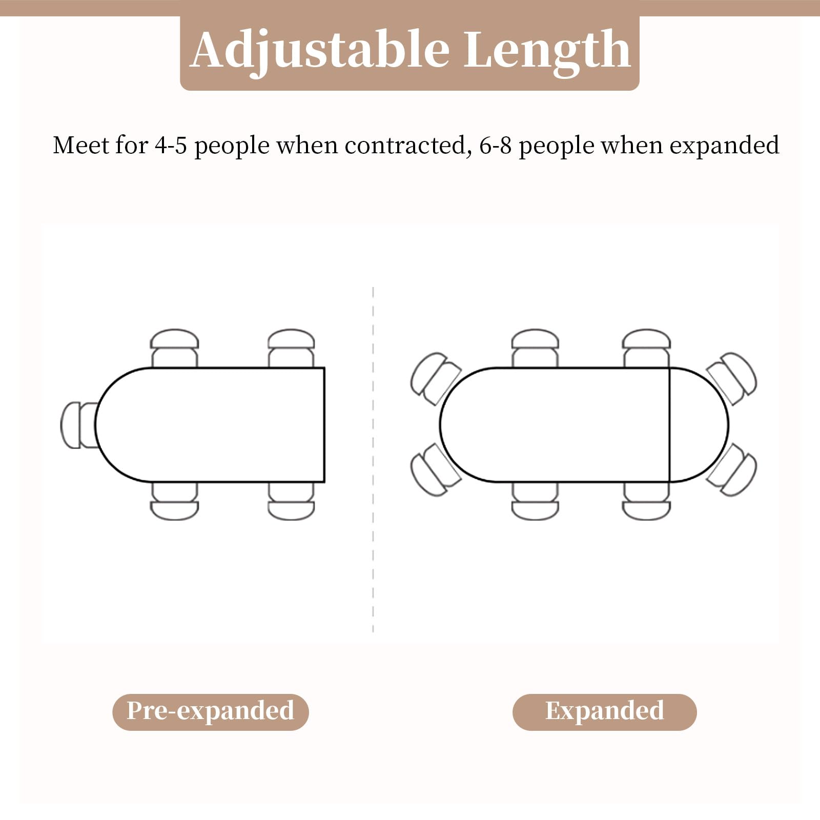 Set tavolo da pranzo espandibile con 4 sedie, design moderno pieghevole da quadrato a rotondo, per sala da pranzo salvaspazio, mobili da cucina eleganti e funzionali