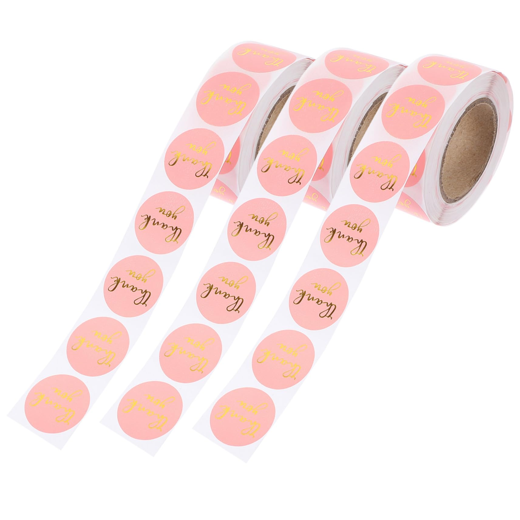 NUOBESTY 5 Sätze Personalisierte Sticker Personalisierte Aufkleber Scrapbook Sticker Danke Karten Punkt Dekorativer Etikettenaufkleber Danke, Dass Sie Aufkleber Versiegeln Rosa 3 Rollen * 5