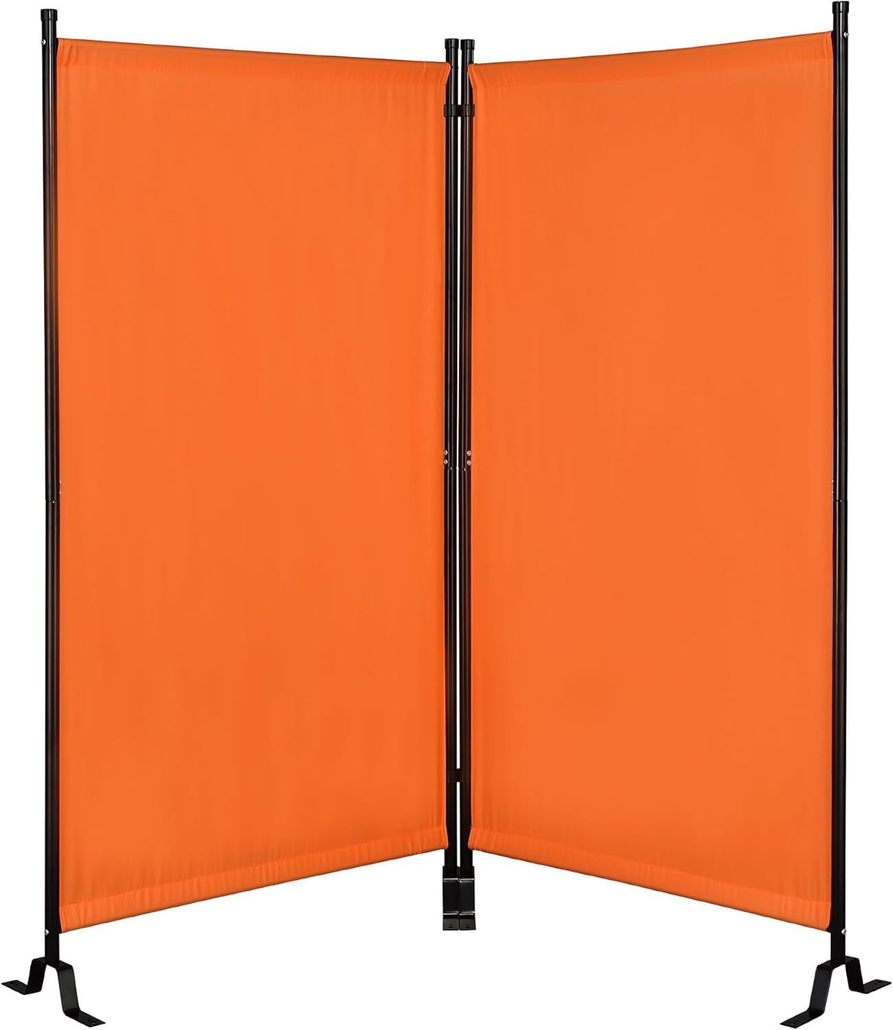 Proman Products - Galaxy II Section Divider, Water Repellent Fabric Room Divider with Black Powder Coated Metal Frame for Indoors or Outdoors, Large 74.25” Width (Orange)