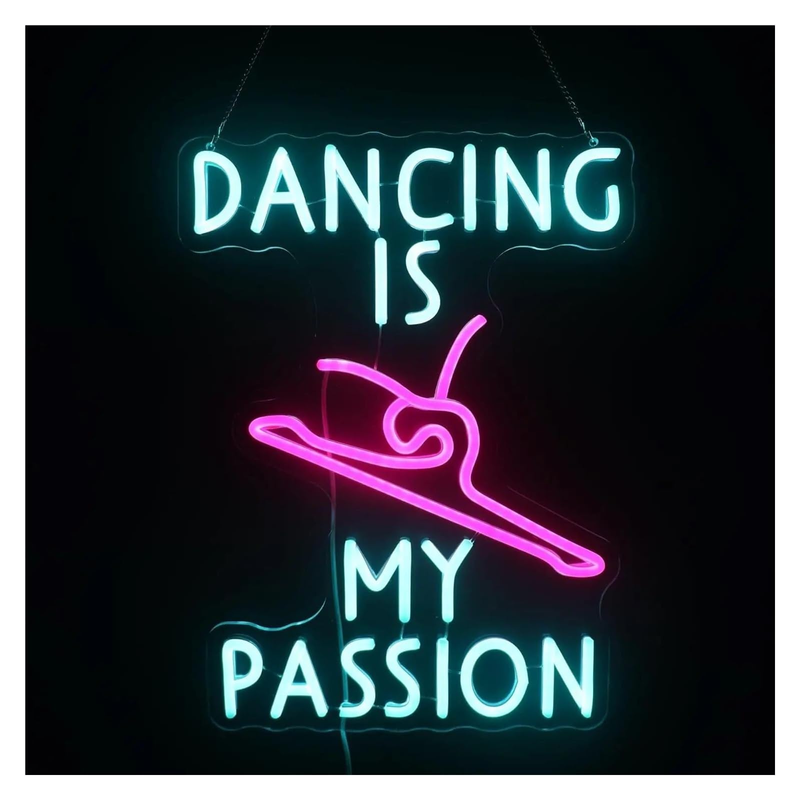 LEMST Sign Lamp Dancing is My Passion Neon Light USB Powered for Dance Studios, Home Decor 43x32cm