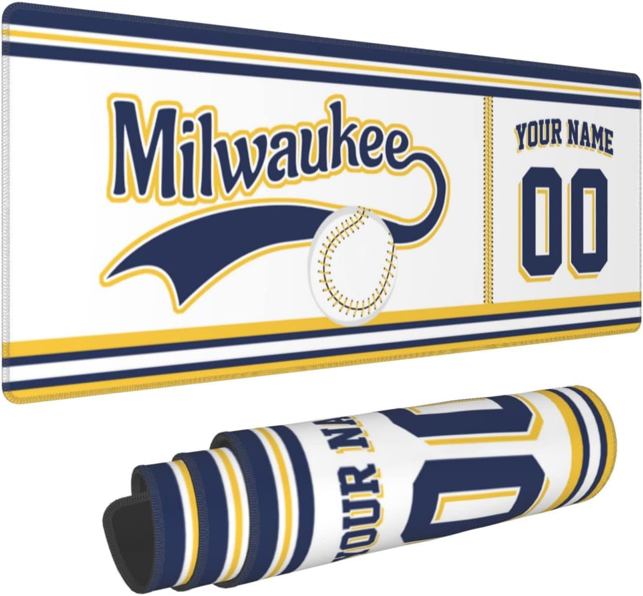 Milwaukee Mouse Pad Custom Any Name and Number Mouse Pad Personalized Large Mouse Pad Customized Non-Slip Desk Pad for Men Women Gifts