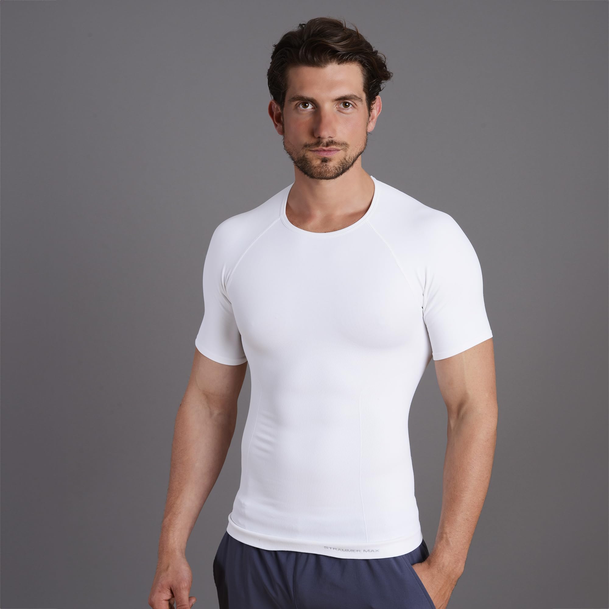 Strammer Max Compression T-Shirt | Herren | Rundhals | Kompressionsshirt | Shapewear, unterstützt die Haltung