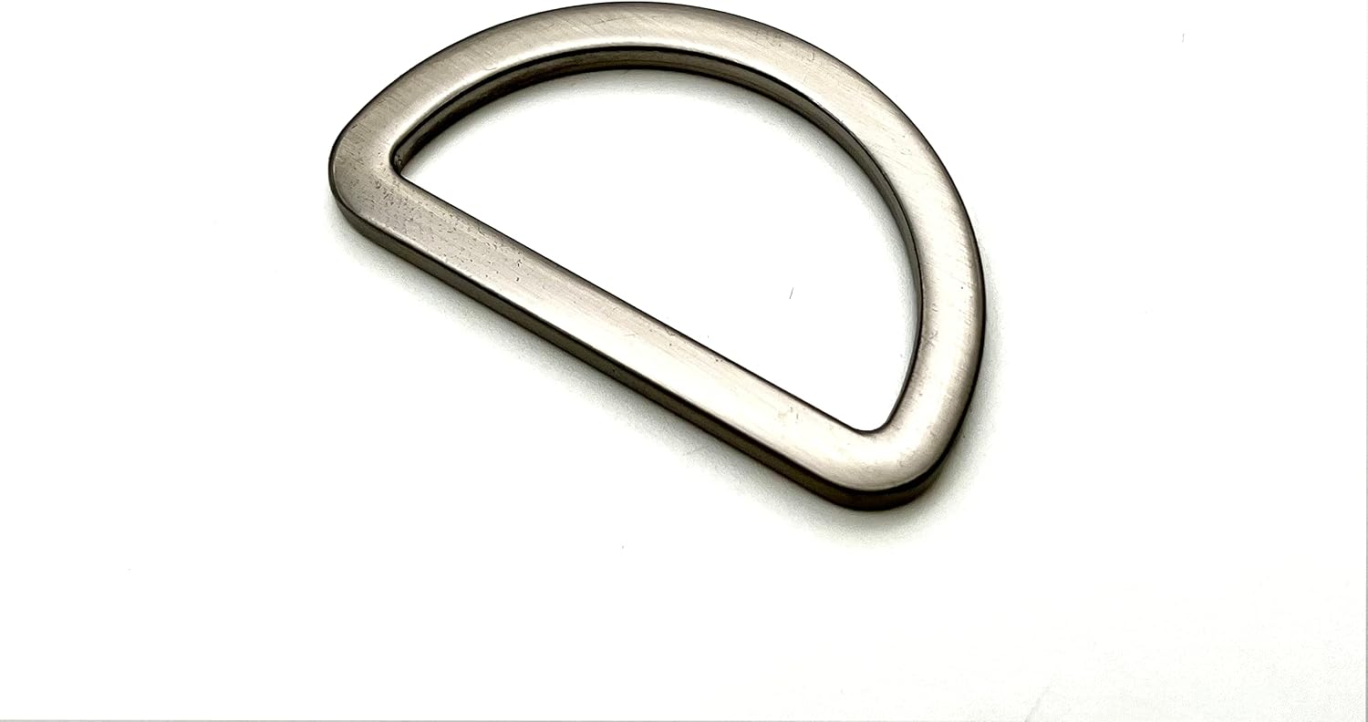 zinc alloying D Shape Rings Semi-Circular D ring buckles 1 1/2" / 38mm for webbing straps bags purse belt Dog Collars hardware making Polished nickel AC105