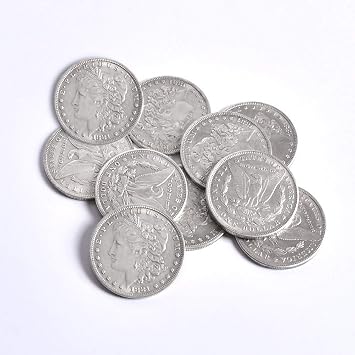 SUMAG Metal Magic Coins Steel Morgan Dollar Coin Magic Trick 3.8cm Dia Copy Coin Magic Props Accessories Magic Appearing/Disappearing Magic Illusion 5 Pcs