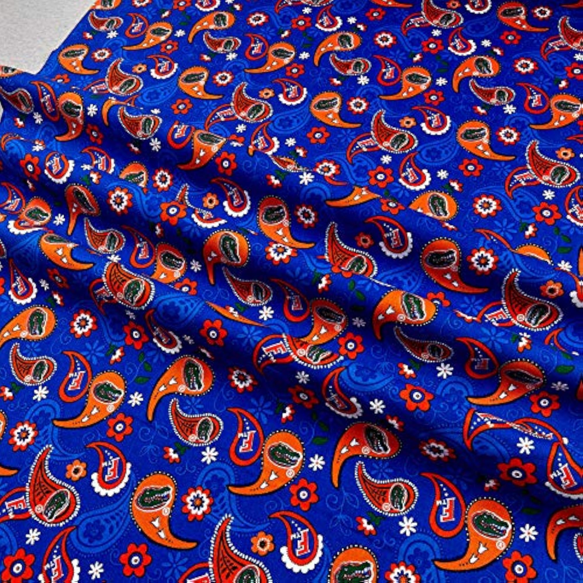 NCAA Florida Gators Paisley Cotton Fabric