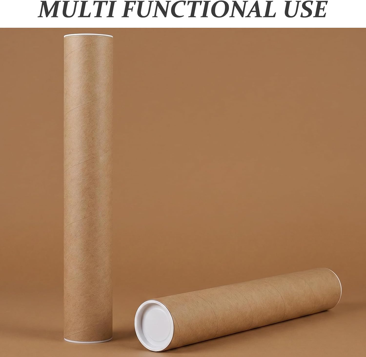 8pcs Kraft Shipping Tubes with Plastic Caps - 16''x2'' Cardboard Mailing Tubes Cylinders Poster Storage Container for Shipping and Storage of Posters