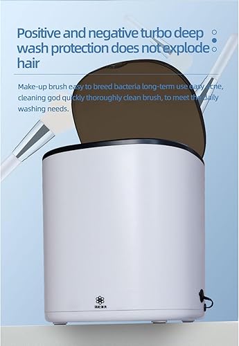 Miniatura 9 de TOPINCN Máquina limpiadora de brochas de maquillaje eléctrica Cepillos de maquillaje recargable portátil automático suministros cosméticos limpiador