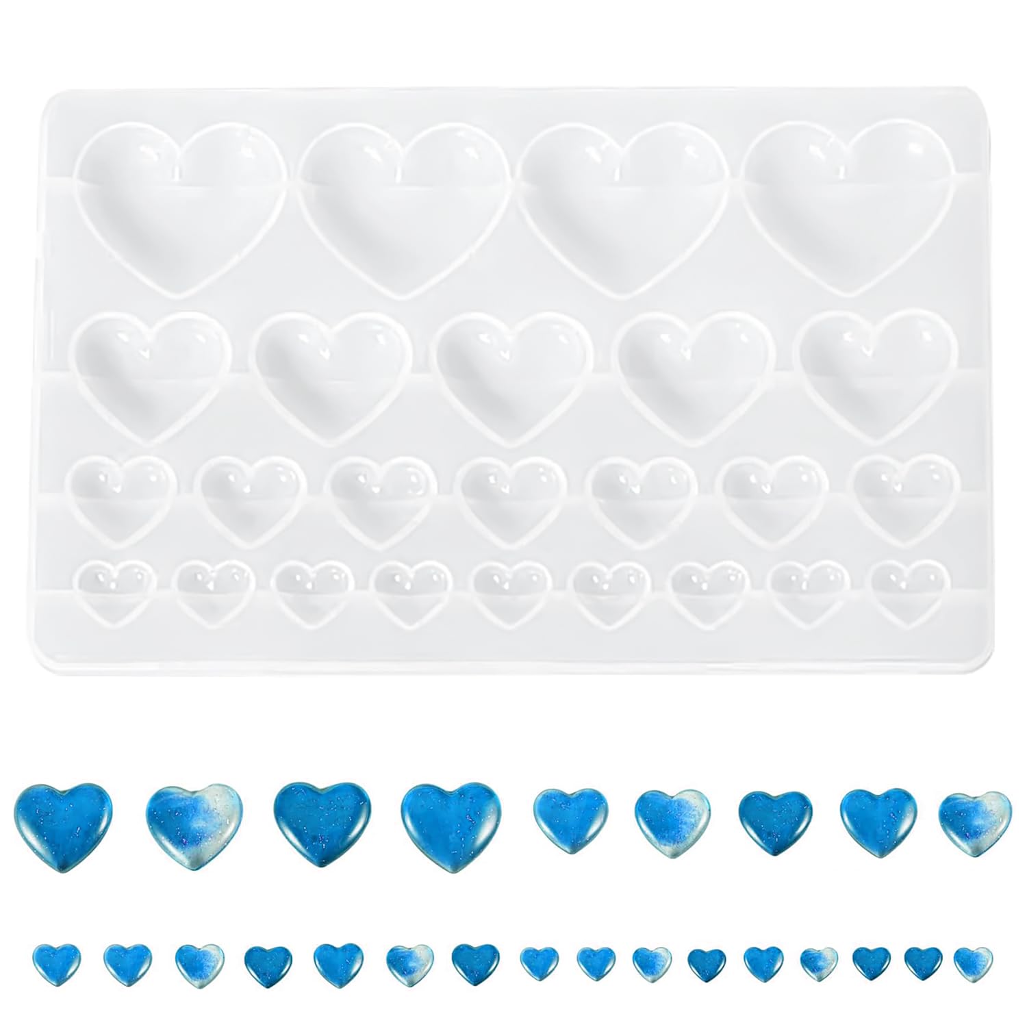 Amazon.co.jp: ソフトモールド シリコンモールド ハート形 レジン型