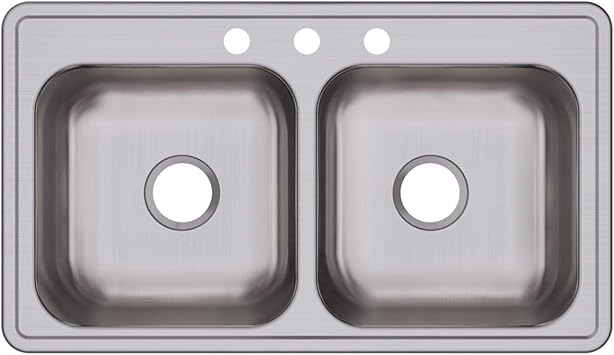 Elkay DSE233193 Dayton Equal Double Bowl Drop-in Stainless Steel Sink