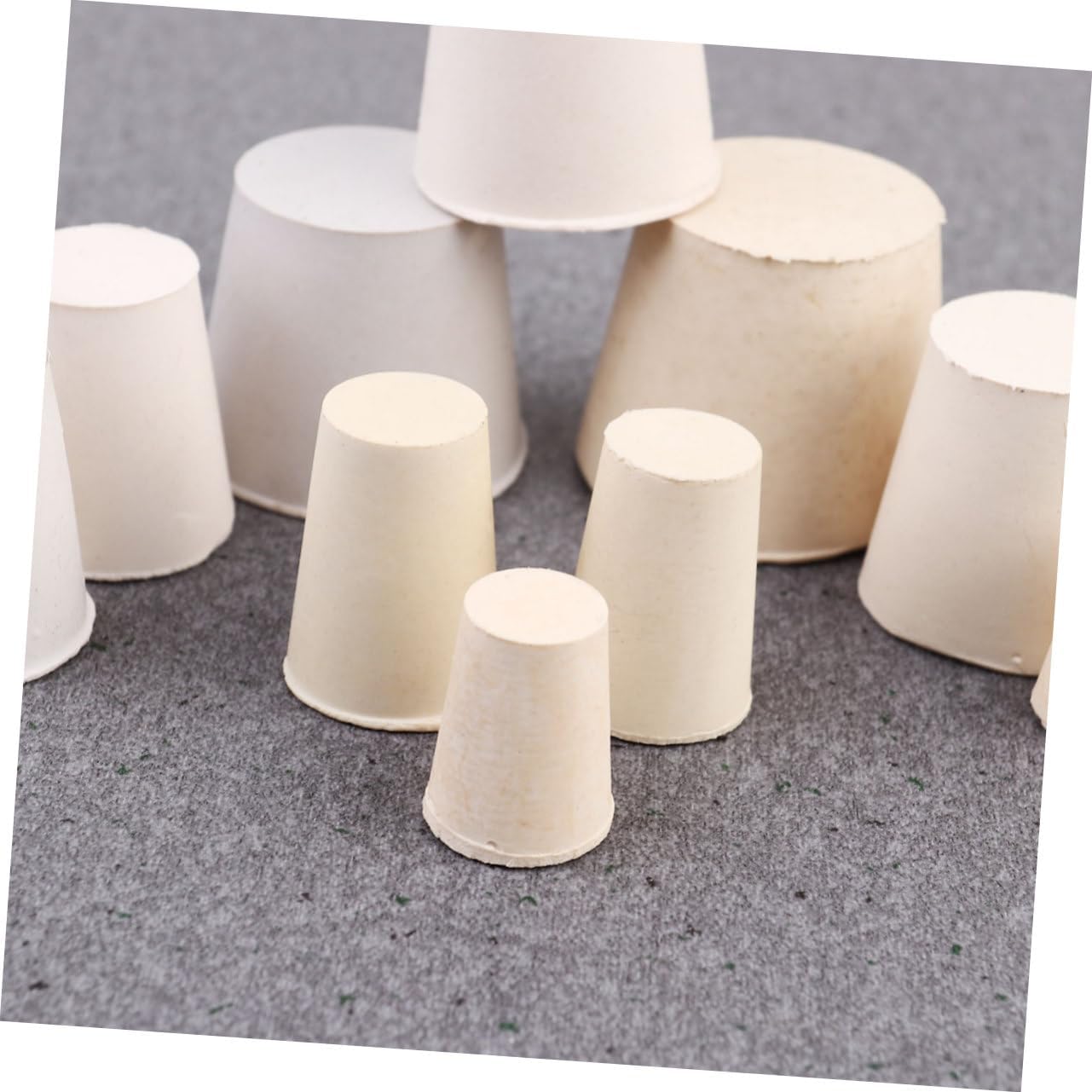 Zerodeko 20pcs Solid White Rubber Stoppers Tube Plugs for Lab Industrial Household Use Multi-Purpose Sealing Random Colors