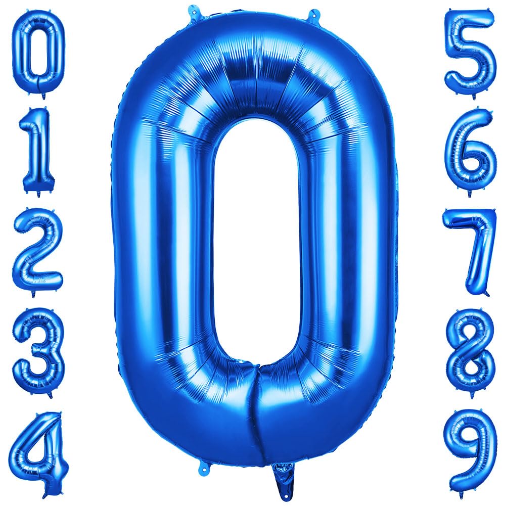 OFFCUP Geburtstag zahlen luftballon, Folienballon Geburtstagsdeko, Helium Ballons, Riesige Folienballon in 40" - 101cm, für Geburtstagsparty Deko, Jubiläum 0 Jahre Deko