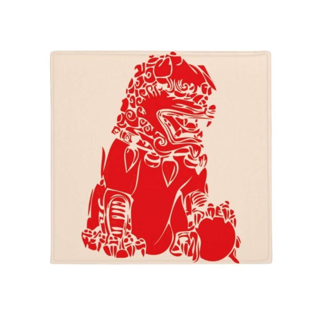 Tapis de sol Lion Rouge antidérapant chinois 60x60cm pour éviter les glissades