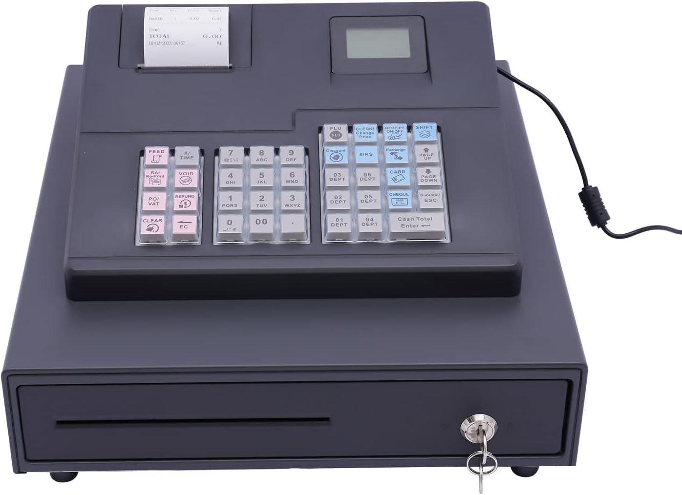 Caja Registradora Térmica De 39 Teclas para Pequeños Negocios: Sistema Tpv Electrónico con Software para Pc Y Teclado Ecr para Hostelería, Supermercados Y Tiendas De Ropa.