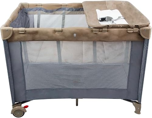 Berço Portátil Infinity Cinza/Bege