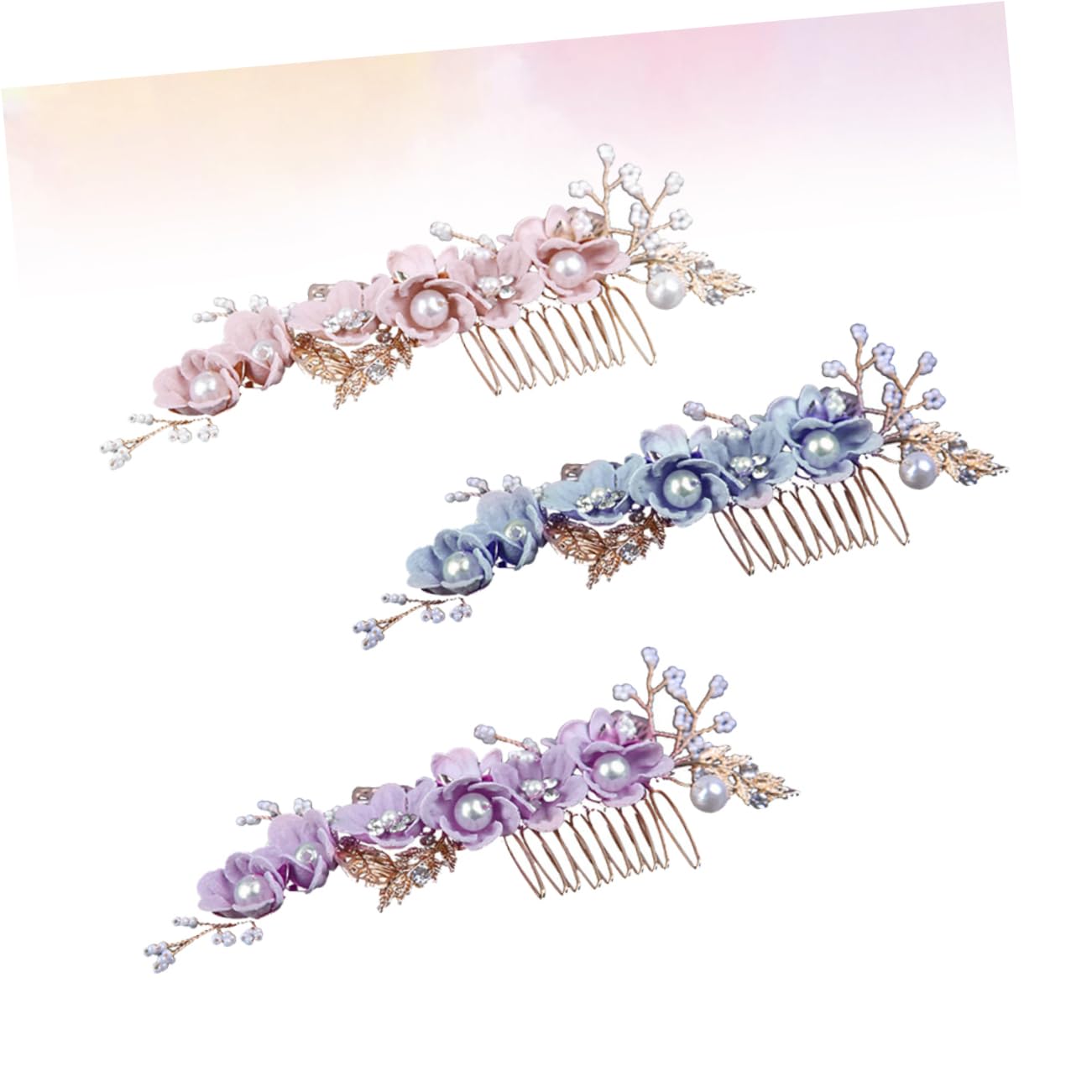 6 Piezas peine de novia peineta floral novia pinzas para el cabello para mujer pinzas para el cabello de vintage de flores para de aleación tocado de
