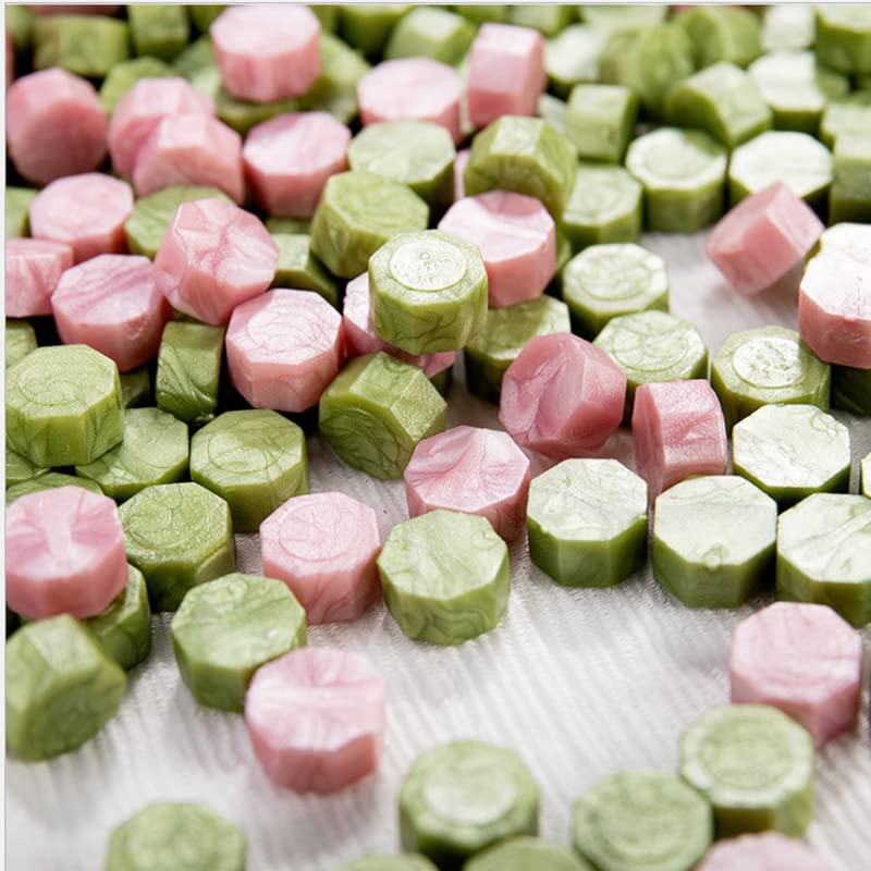 500g Vintage Ceralacca Tablet Pillola Perline Busta Sigillo di Cera Sticks per Busta Sigillo di Cera di Nozze Antiche Ceralacca-Oro Verde