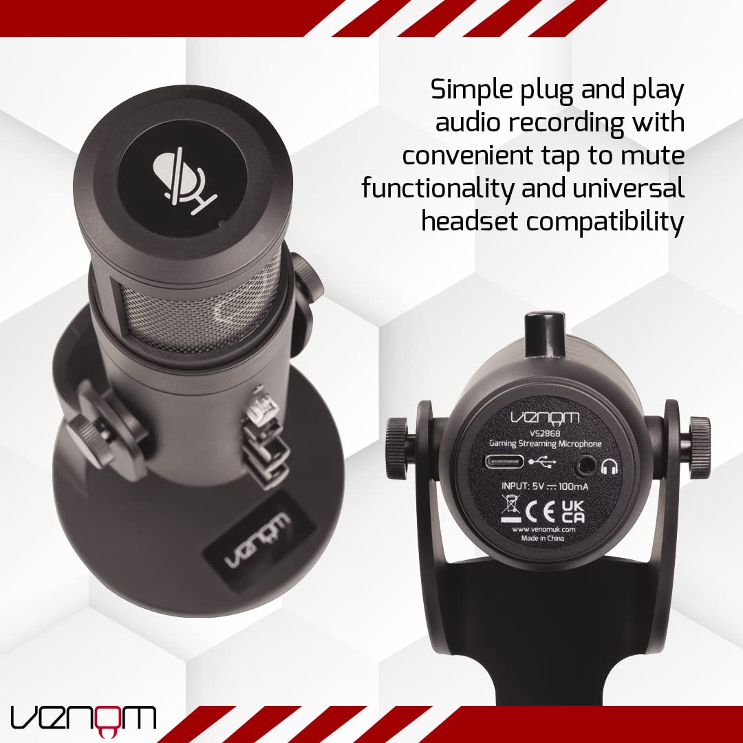Venom Streaming-Mikrofon mit Nierencharakteristik und LED-Gitter (PS5 / PC)